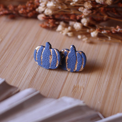 Orecchini Lobo Zucca Blu Mirtillo