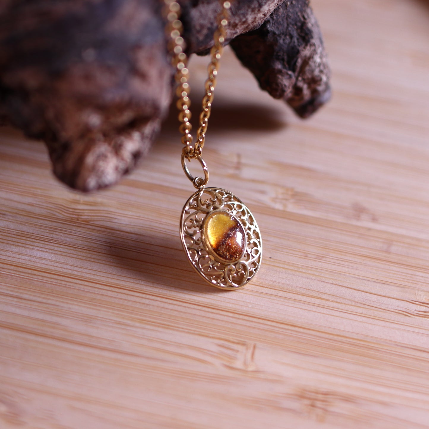 Collana Ambra Ovale retrò