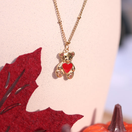 Collana in Acciaio Orsetto Cuore