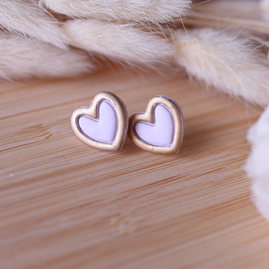 Orecchini Cuore Bianco Oro Lobo