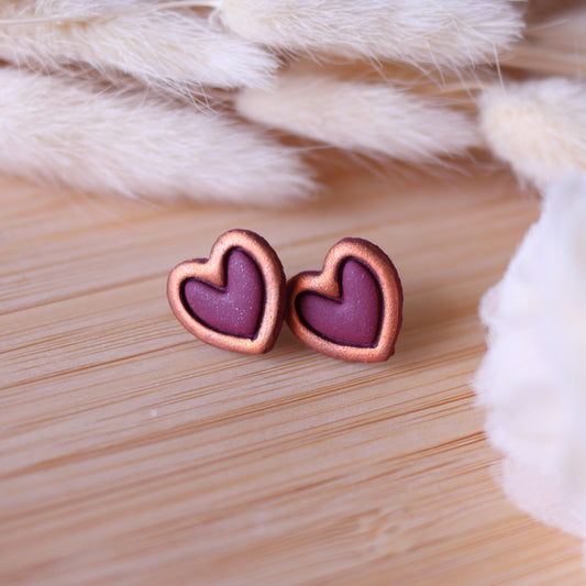 Orecchini Cuore Rosso Rame Lobo