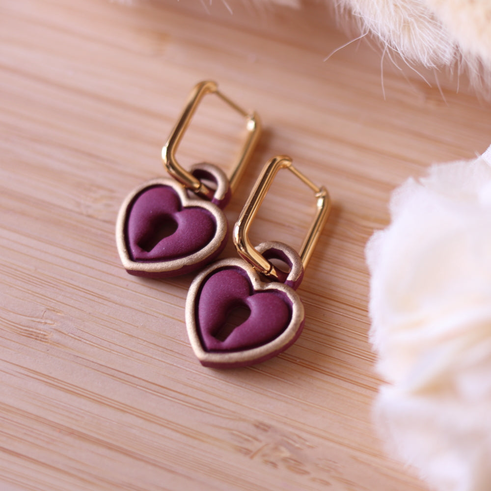 Orecchini Cuore Lucchetto