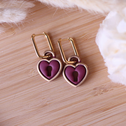 Orecchini Cuore Lucchetto