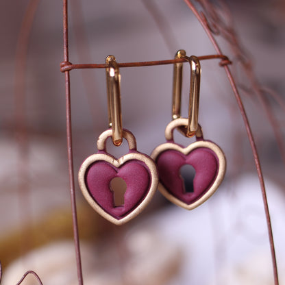 Orecchini Cuore Lucchetto