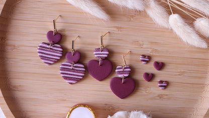 Orecchini Cuore a righe Lobo