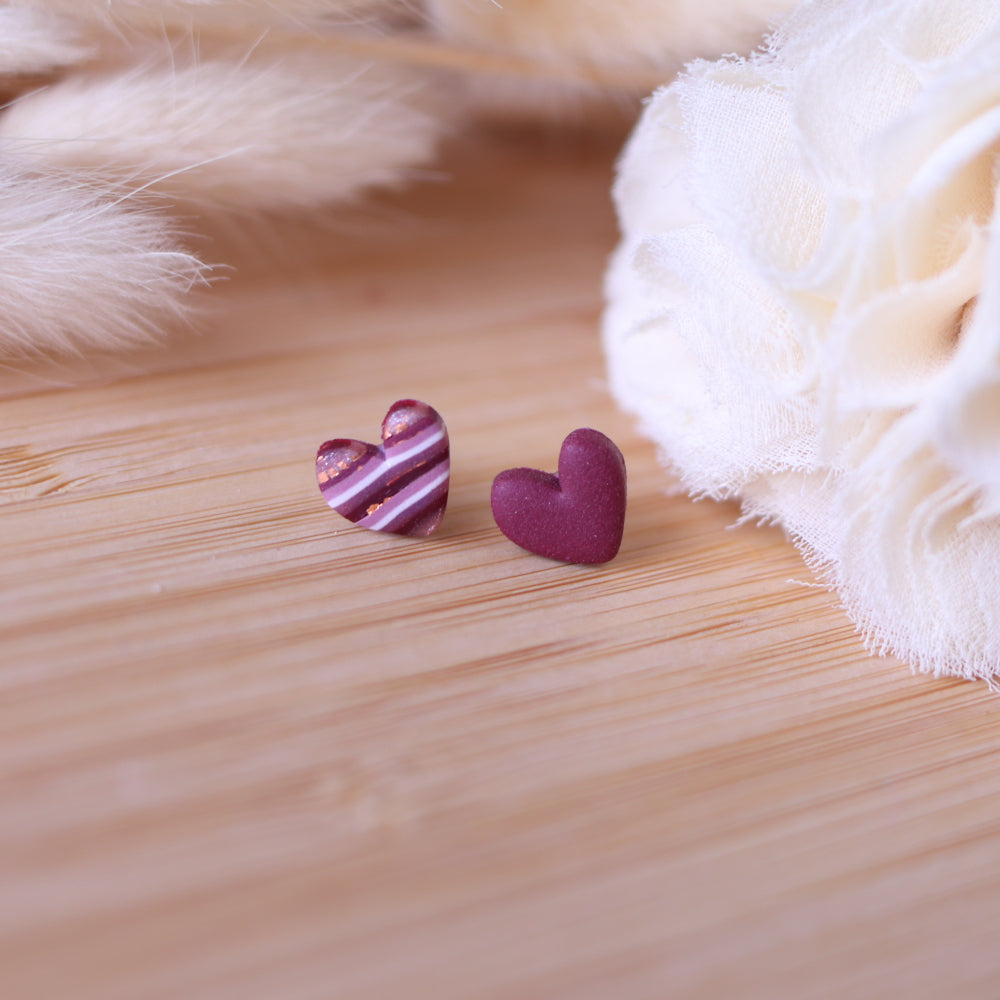 Orecchini Cuore a righe Lobo