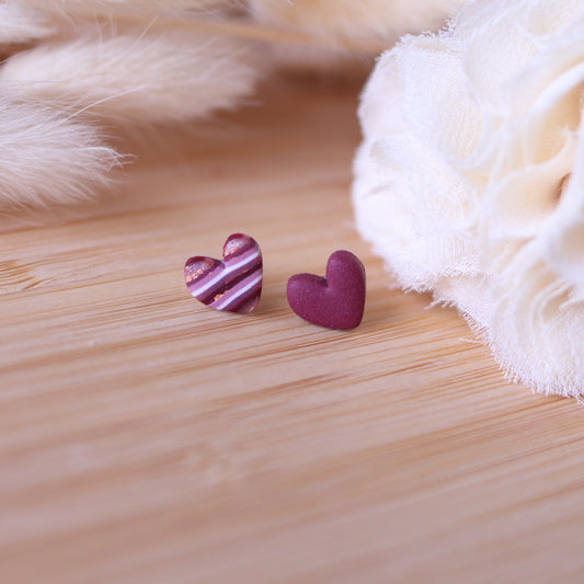 Orecchini Cuore a righe Lobo