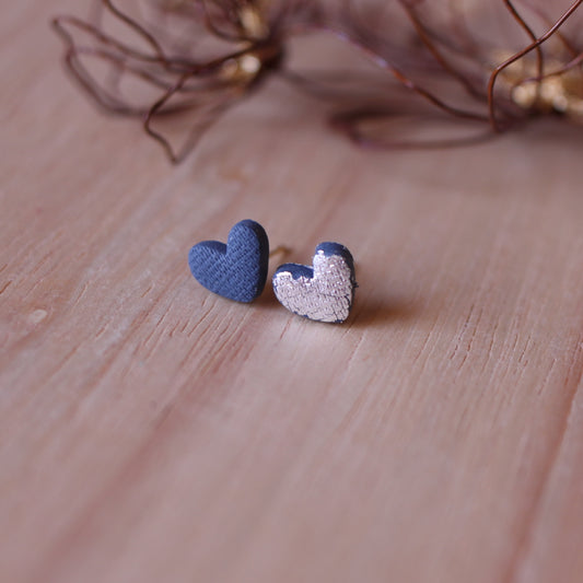 Orecchini Lobo Cuore Blu Mirtillo