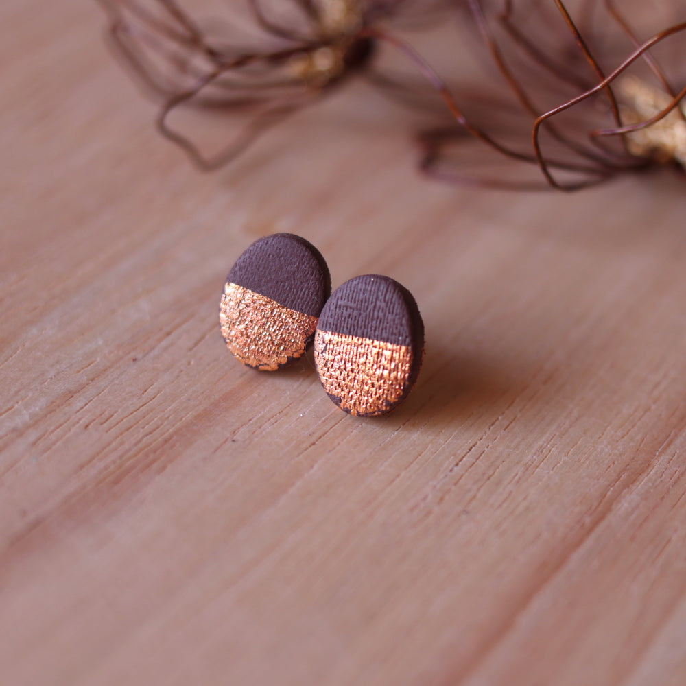 Orecchini Lobo Ovale Cioccolato