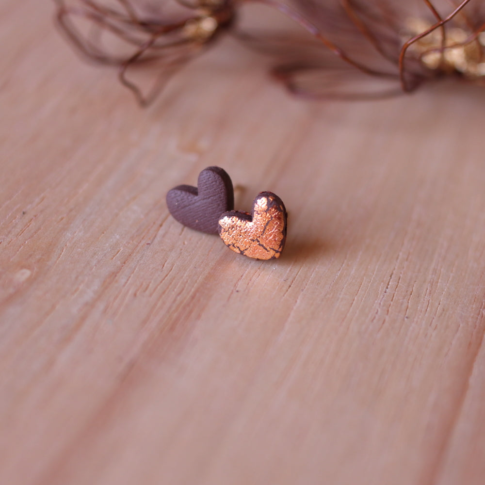 Orecchini Lobo Cuore Cioccolato