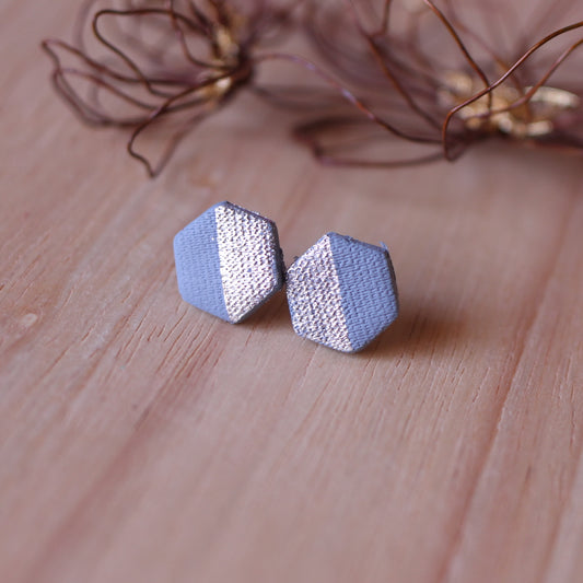 Orecchini Lobo Esagono Mare d'Inverno