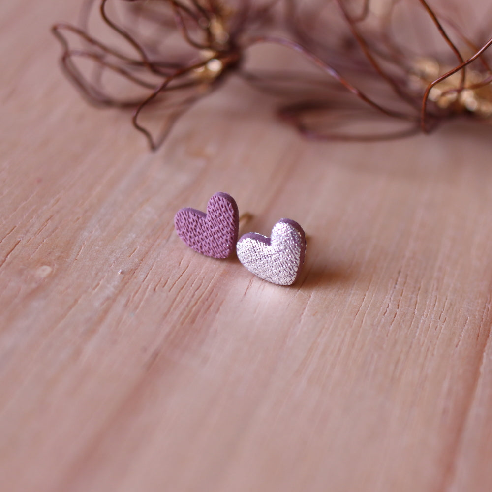 Orecchini Lobo Cuore Rosa Antico