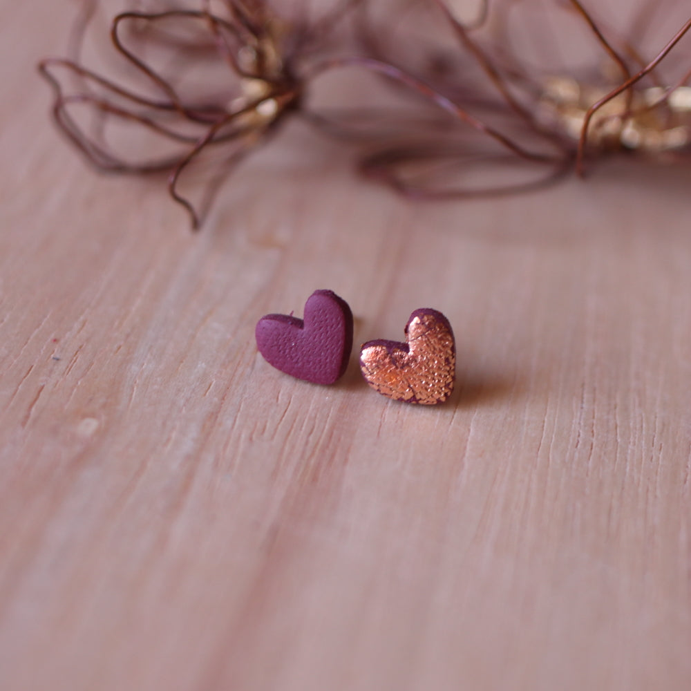 Orecchini Lobo Cuore Velluto (Borgogna)