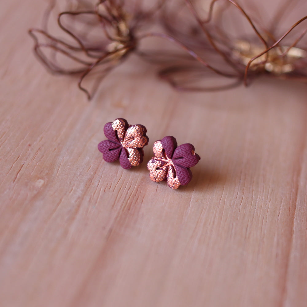 Orecchini Lobo Fiore Velluto (Borgogna)