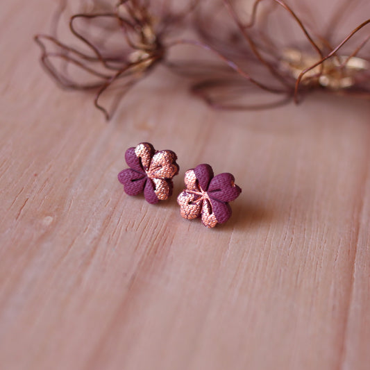 Orecchini Lobo Fiore Velluto (Borgogna)